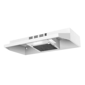 SNDOAS 30 inch Under Cabinet Range Hood, Ducted/Ductless Convertible Kitchen Hood, Stainless Steel Vent Hood with LED Light,Under Cabinet Hood with 2 Speed Exhaust Fan,White