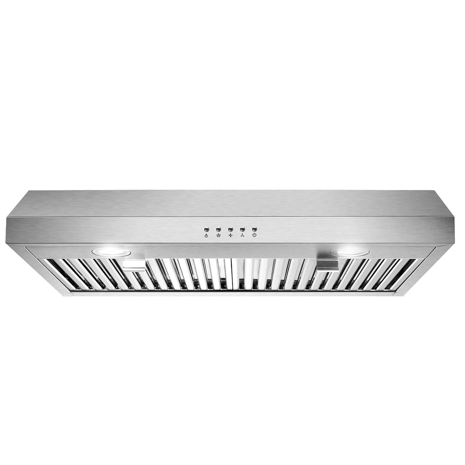 SNDOAS Under Cabinet Range Hood 30 Inch with 3 Way Venting,Stainless Steel Range Hood w/Baffle Filters,Ductless Range Hood 500 CFM,Kitchen Vent Hood,Under Cabinet Hood,3 Speed Exhaust Fan