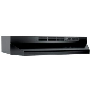 broan-nutone buez130bl non-ducted ductless range hood with lights exhaust fan for under cabinet, 30-inch, black