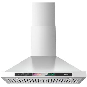 BRANO 30 Inch Wall Mount Range Hood with Voice/Gesture/Touch Control, 900 CFM Kitchen Hood Vent with 4 Speed Exhaust Fan, Ducted/Ductless Convertible Stove Hood with Memory Mode, 4 Adjustable Lights