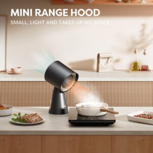 CIARRA Portable Range Hood, Desktop Range Hood with 2 Speed Exhaust Fan, Detachable Aluminum Filter, Large Oil Collection Cup, Portable Kitchen Exhaust Fan for Indoor BBQ, Hot Pot