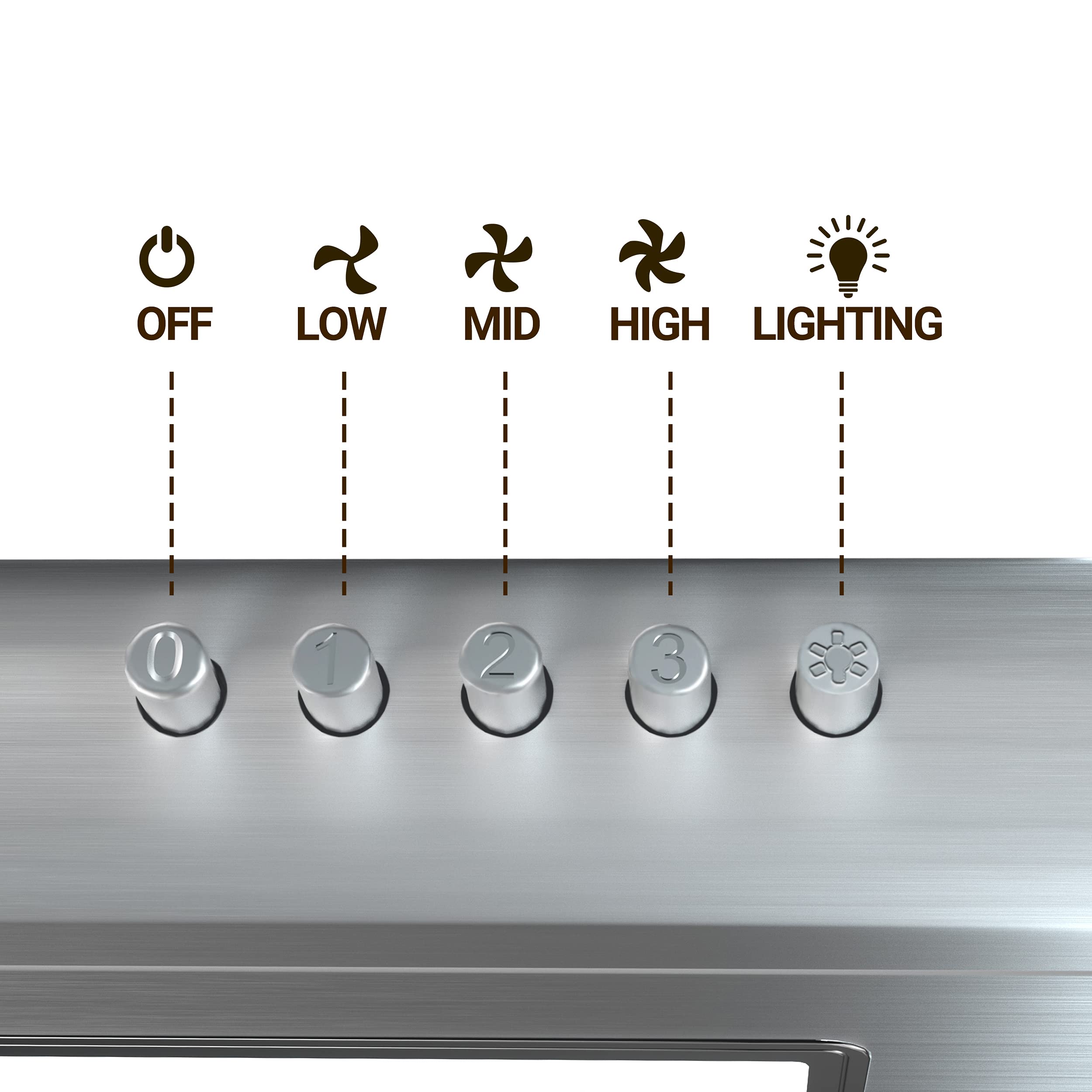 CIARRA Range Hood 30 inch Under Cabinet Ductless Vent Hood for Kitchen Stove Hood with 3 Speed Exhaust Fan in Stainless Steel