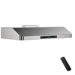 iktch 30 inch under cabinet range hood, 900 cfm range hood with 4 speed gesture sensing&touch control panel, stainless steel range hood 30 inch with 2 pcs baffle filters