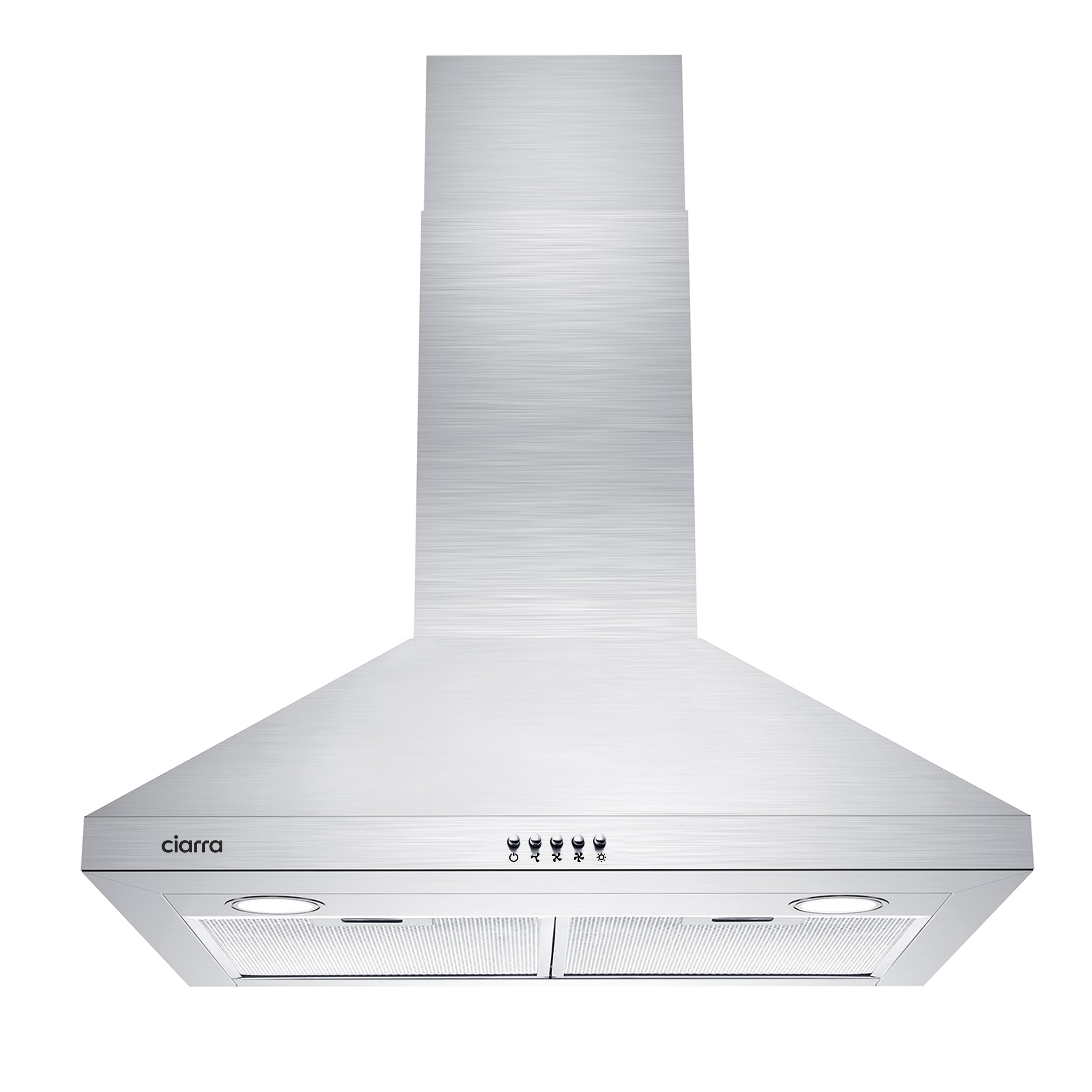 CIARRA Range Hood 30 inch Wall Mount 450 CFM Ductless Range Hood Vent for Kitchen Hood in Stainless Steel CAS75206P