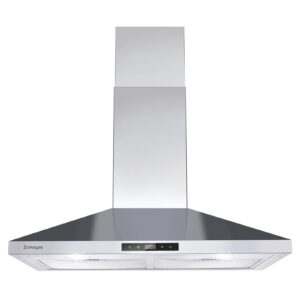 range hood 30 inch stainless steel, wall mount stove hood ducted/ductless convertible with 3 speed kitchen vent hood, touch control, energy-saving led lights, 5-layer aluminum filters