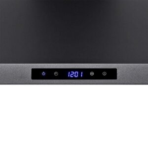 AKDY Convertible Kitchen Wall Mount Range Hood in Black Painted Stainless Steel with Lights and Carbon Filters (30 in.)