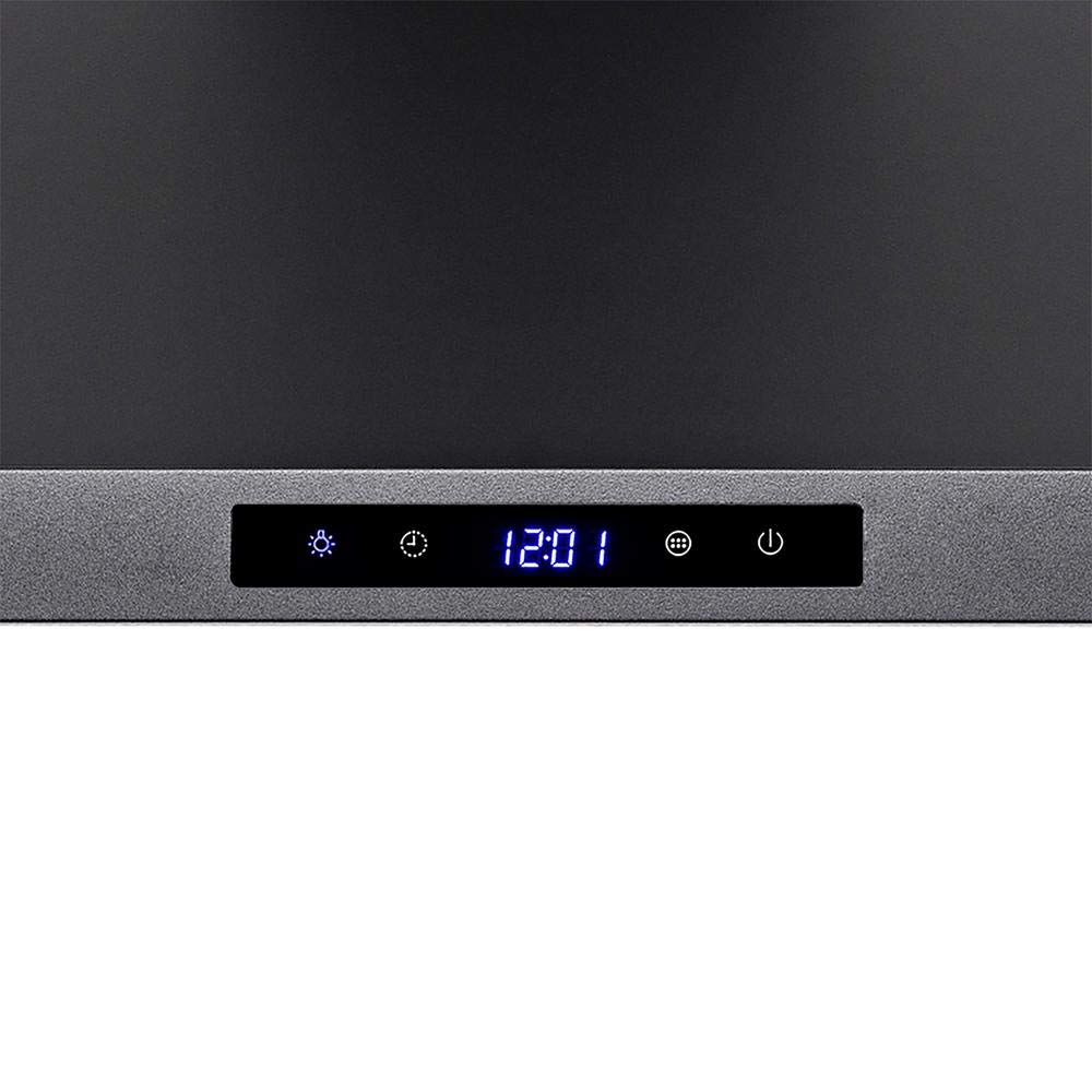 AKDY Convertible Kitchen Wall Mount Range Hood in Black Painted Stainless Steel with Lights and Carbon Filters (30 in.)