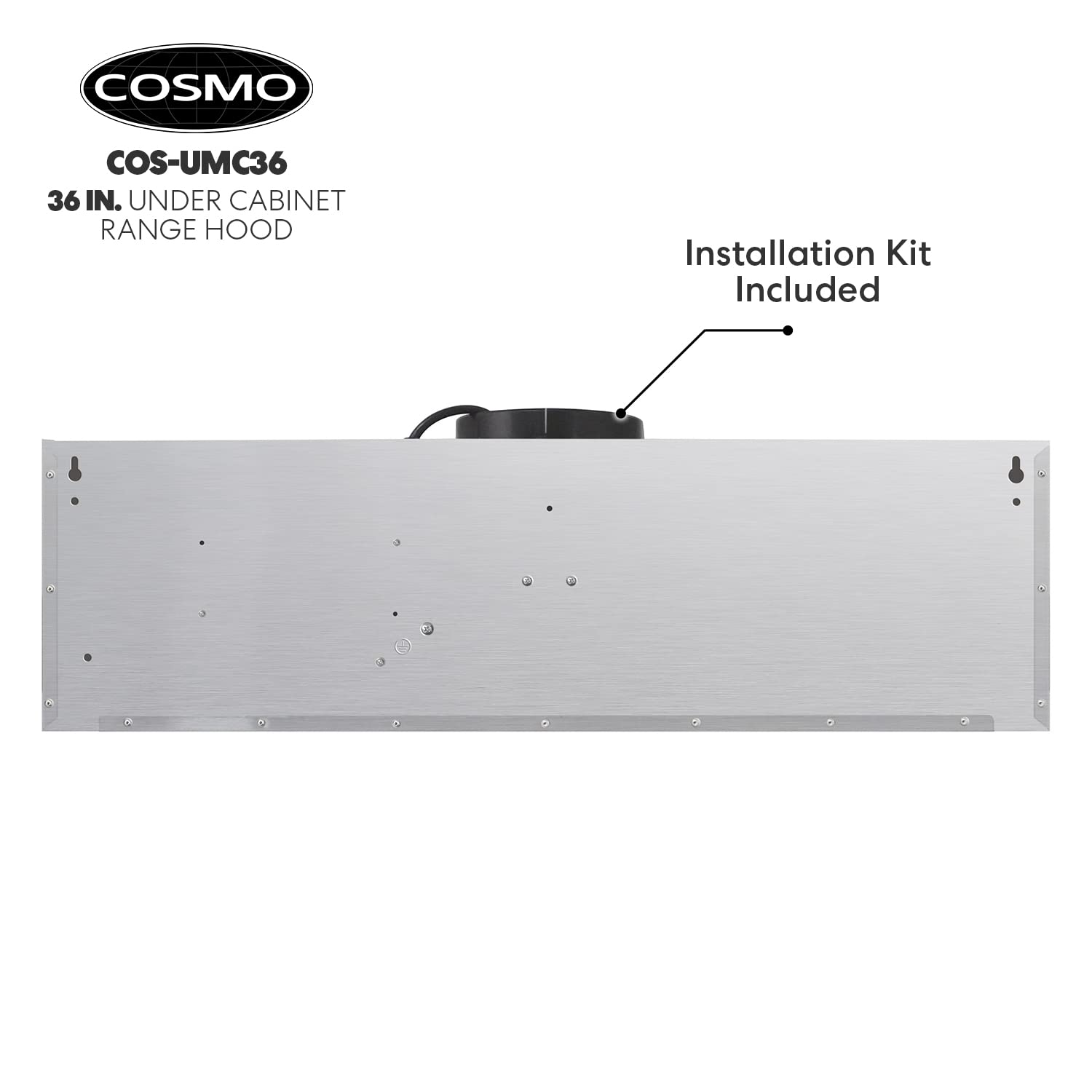 COSMO UMC36 36 in. Ducted Under Cabinet Stainless Steel Range Hood with LED Light, 380 CFM, Permanent Filter, 36 inch