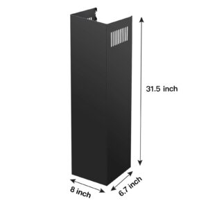 Stainless Steel Chimney Extension for SNDOAS Range Hood GD17 and GD24 Series, 31.5 inch, Wall-Mounted style (Black)