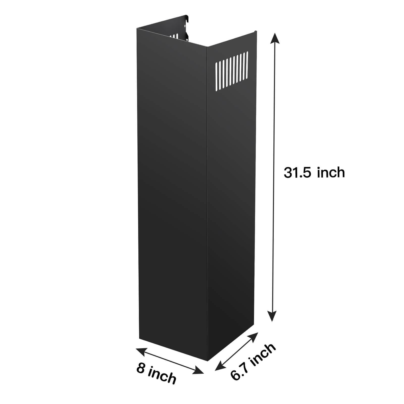 Stainless Steel Chimney Extension for SNDOAS Range Hood GD17 and GD24 Series, 31.5 inch, Wall-Mounted style (Black)