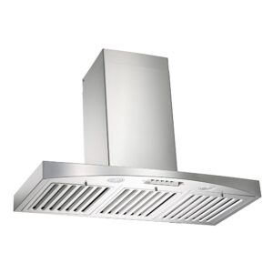 kobe ra3836sqb-wm-5 deluxe 36" wall mount range hood, 3-speed, 700 cfm, led lights, baffle filters, stainless steel