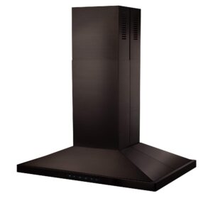 zline 42" convertible vent island mount range hood in black stainless steel (bsgl2in-42)