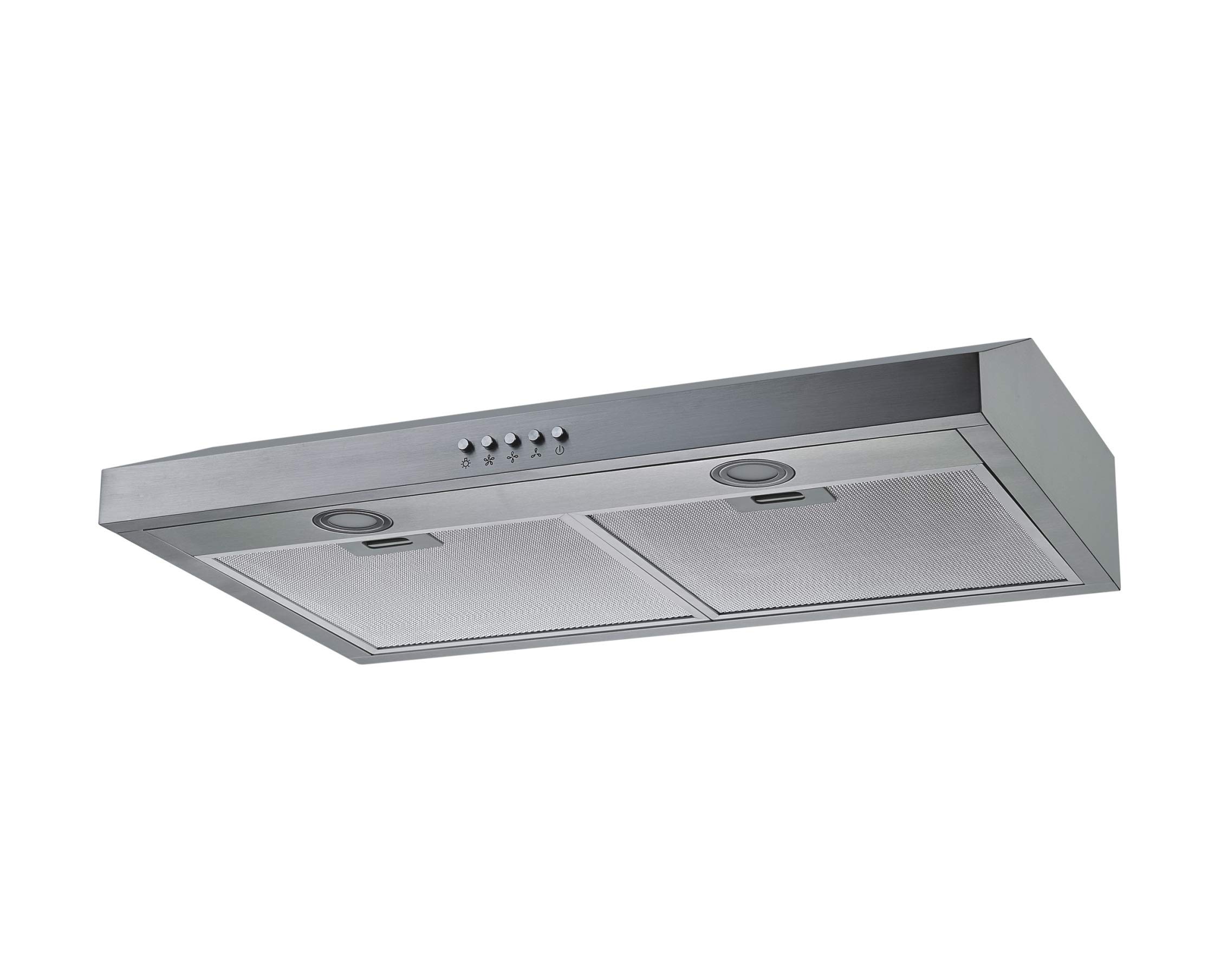 Winflo 30 In. Convertible Stainless Steel Under Cabinet Range Hood with Mesh filters and Charcoal Filters and Push Button Control