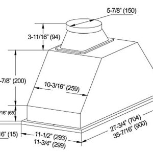 KOBE INX2930SQBF-500-2 Insert Range Hood, 30-Inch, Stainless Steel