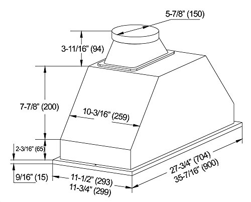 KOBE INX2930SQBF-500-2 Insert Range Hood, 30-Inch, Stainless Steel