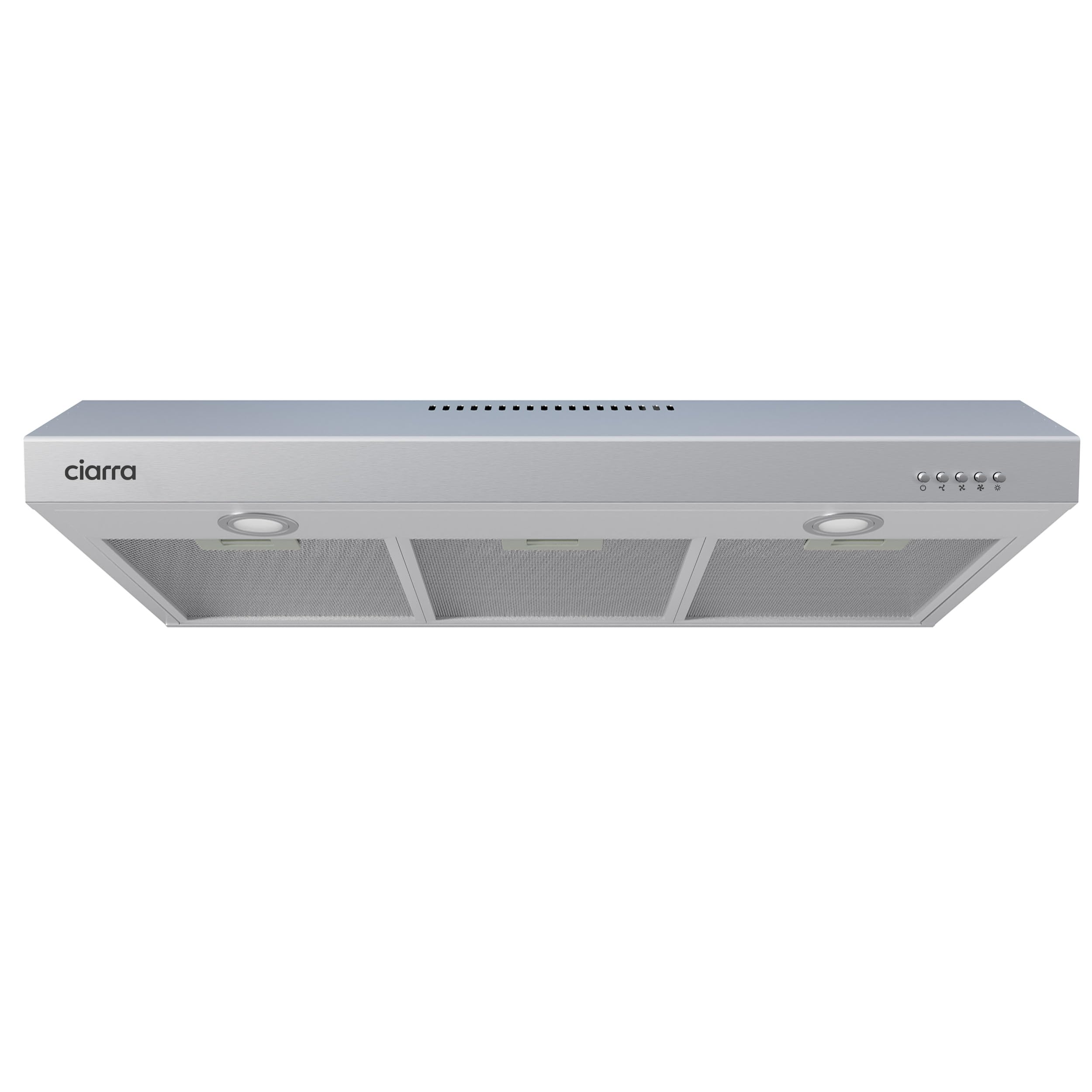 CIARRA Under Cabinet Range Hood 30 inch Ductless Convertible Duct, Stove Vent Hood for Kitchen with 3-Speed Exhaust Fan in Stainless Steel