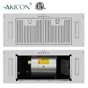 Akicon 30 Inch Range Hood Insert, Ultra Quiet Stainless Steel Ducted Insert/Built-in Kitchen Vent Hood with Powerful Suction, LED Lights and Dishwasher Safe Filters, 3-Speeds 600 CFM