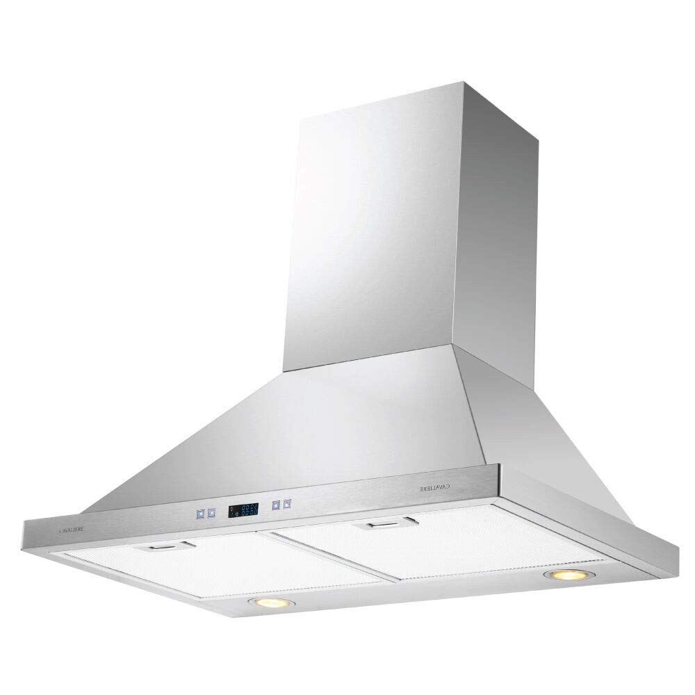 Cavaliere SV218B2-30 inch Wall Mount Range Hood with 462 CFM in Brushed Stainless Steel