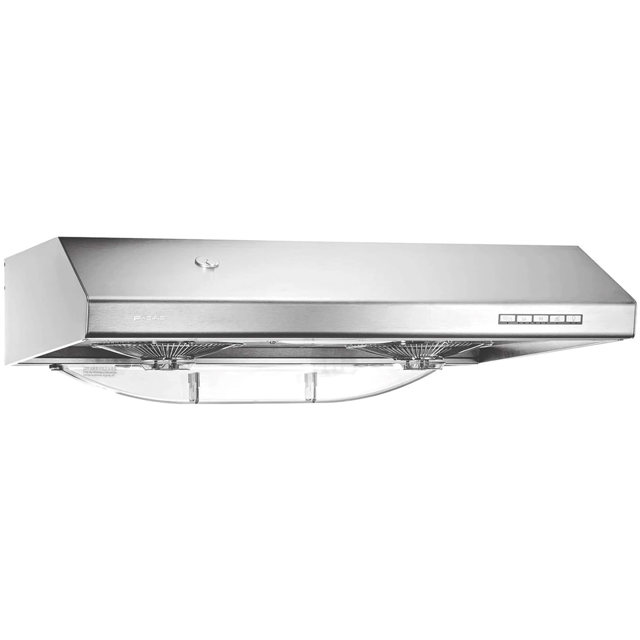 Pacific Auto Clean Under Cabinet Ducted Range Hood 36" - 900 CFM Powerful Kitchen Vent Hood - Electric Stainless Steel, Ultra Quiet, Touch Control, Filterless, LED Lights, Auto Cleaning ‎AC3036BS