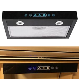 Under Cabinet Range Hood 12V Cooking Range Hood 3 Speed Adjustable with Touchable Screen LED Light for RV Camper Kitchen