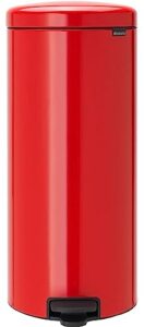 brabantia new icon step trash can (8 gal / passion red) soft closing kitchen garbage/recycling can with removable bucket