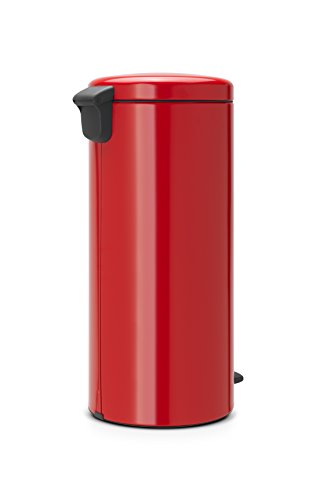 Brabantia New Icon Step Trash Can (8 Gal / Passion Red) Soft Closing Kitchen Garbage/Recycling Can with Removable Bucket