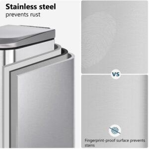 Nunsino Small Bathroom Trash Can with Lid Soft Close, 1.6 Gallon Stainless Steel Garbage Can with Pedal, Small Trash Bin for Bathroom, Kitchen, Home Office, Silver