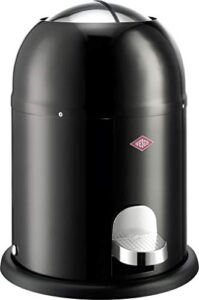 wesco single master - german designed - small step trash can, powder coated ssteel, 2.4 gallon / 9 l, black