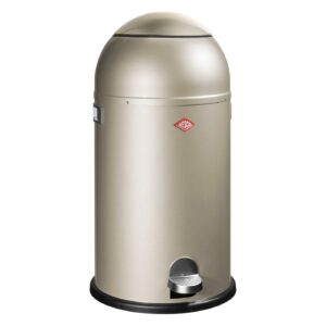 wesco liftmaster - german designed - step trash can, powder coated steel, 33 l, new silver