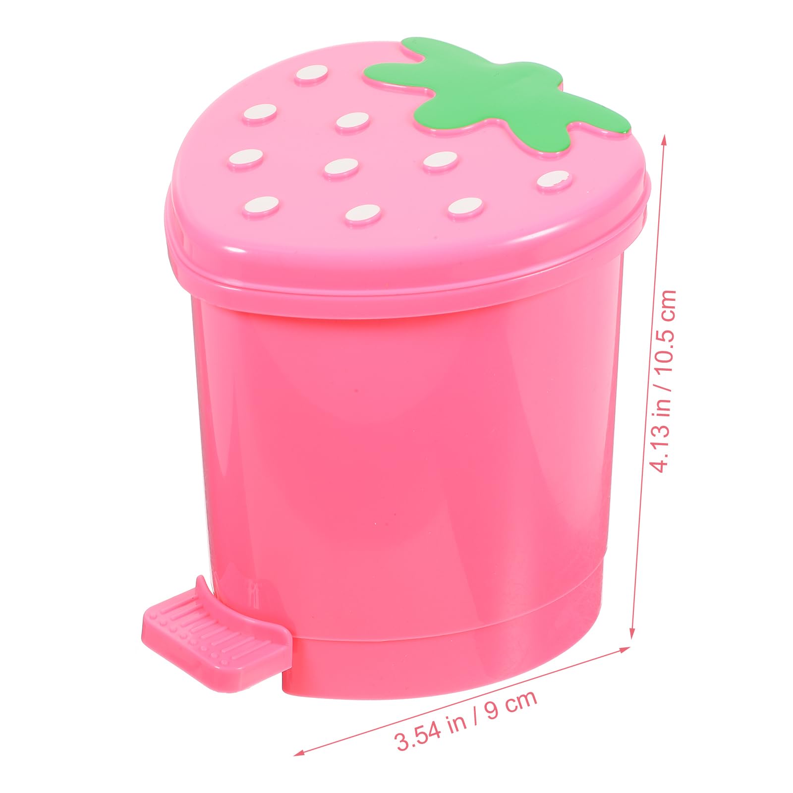 Tofficu Strawberry Trash Can, Kawaii Garbage Can, Mini Trash Can for Desk, Cute Pink Trash Can for Car Office Home Bedroom Bathroom Kitchen Decor