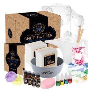 dilabee craftzee diy soap making kit - shea butter soap supplies with molds, fragrance oils for melt and pour soap crafting