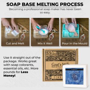 5.5 LBS - Goats Milk Soap Base | Melt and Pour Supplies Kit for Soap Making SLS/SLES & PEG free | Best Natural Organic Vegetable Ingredients | Make Your Own Soap | Bulk For Adult Soapmaker Soap Making