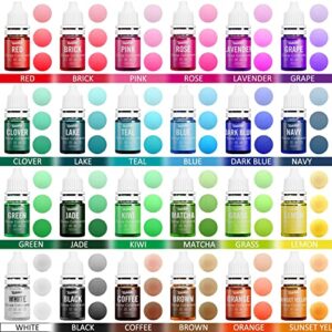 Soap Dye - 24 Color Food Grade Skin Safe Soap Coloring Bath Bomb Color Dye for DIY Soap Making Supplies - Liquid Concentrated Soap Colorant for Bath Bomb Supplies Kit, Handmade Soaps, DIY Craft