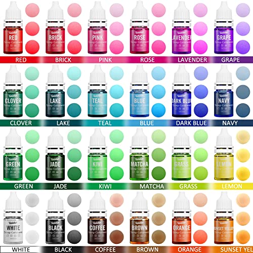 Soap Dye - 24 Color Food Grade Skin Safe Soap Coloring Bath Bomb Color Dye for DIY Soap Making Supplies - Liquid Concentrated Soap Colorant for Bath Bomb Supplies Kit, Handmade Soaps, DIY Craft