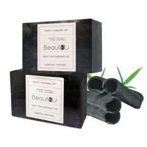 beauti4u 2lb soap base - charcoal soap making supplies with soap making kit - melt and pour soap base - melt and pour soap kit -organic soap base for soap making