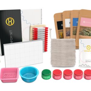 HUMRAN LLC Large Soap-Making Kit - Suitable for Adults, Kids, and Beginners - Incl. Dry Herbs - Soap Maker with Powdered Colors and Different molds - Great Gift idea