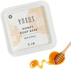 Skin Said Yes 5 Lb Honey Soap Base - SLS/SLES free, No Palm Oil, Organic Soap Base, Bulk Honey Melt and Pour Soap Base, Natural Soap Base for Soap Making Organic, Soap Making Supplies