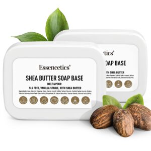 Essencetics 10 LB - Shea Butter Melt and Pour Soap Base - SLS and SLES Free - Premium Glycerin Soap Base for Soap Making - Use with Soap Making Supplies - (10 Pound)