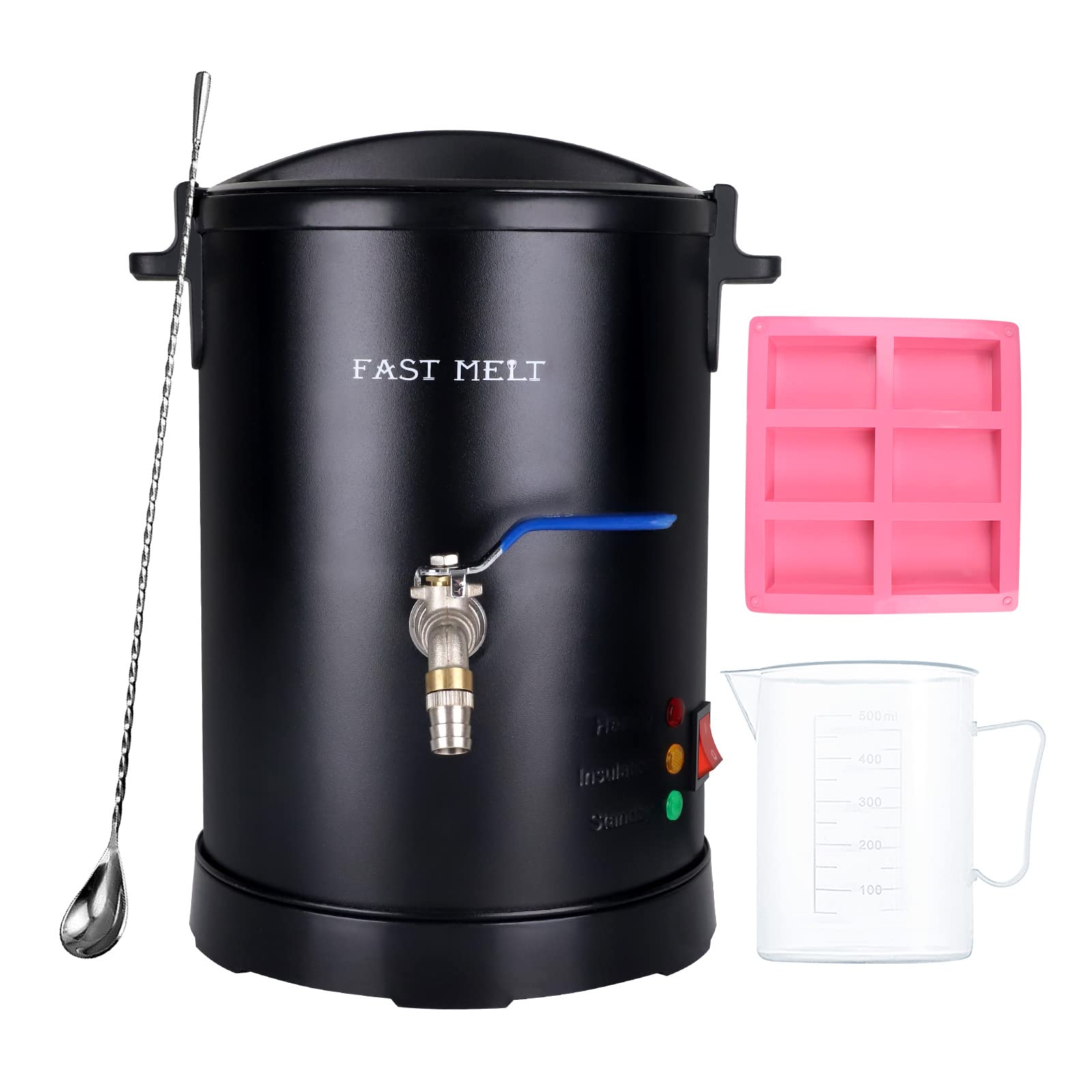 FAST MELT 3L Soap Base Melter - Soap Making Kit with Constant Temperature Control Melter, Quick Pour Spout, Ideal for Homemade Soap Business Fast Loading Easy Clean