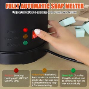 FAST MELT 3L Soap Base Melter - Soap Making Kit with Constant Temperature Control Melter, Quick Pour Spout, Ideal for Homemade Soap Business Fast Loading Easy Clean