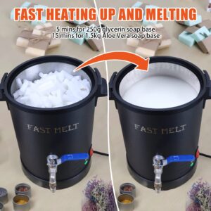 FAST MELT 3L Soap Base Melter - Soap Making Kit with Constant Temperature Control Melter, Quick Pour Spout, Ideal for Homemade Soap Business Fast Loading Easy Clean