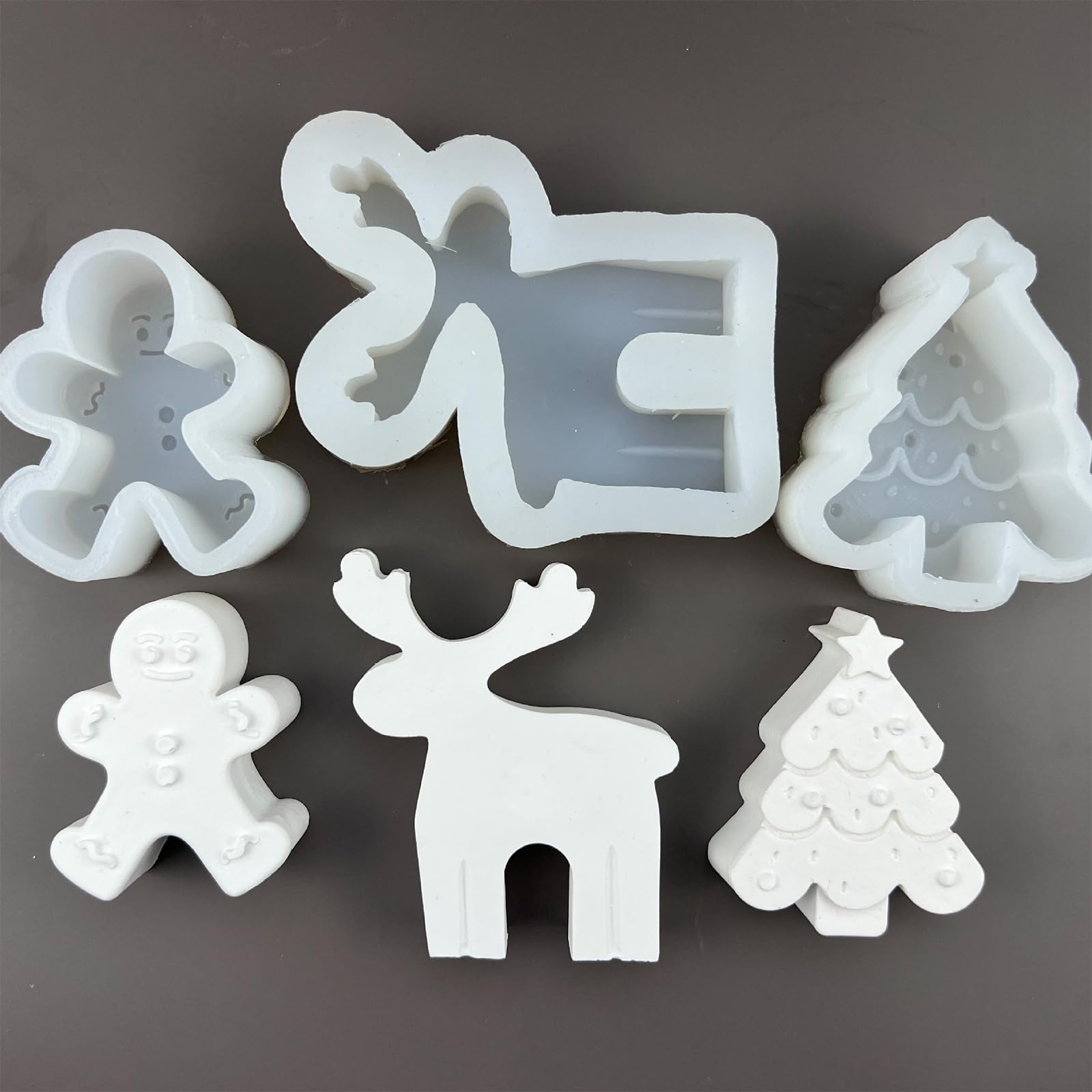 Silicone Soap Molds Christmas Themed Resin Casting Silicone Craft Mould for Candle Making Ornaments Epoxy Casting Molds