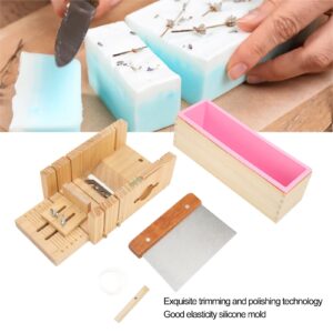 Soap Cutter Kit, Soap Cutter Include Wooden Box Silicone Mold Stainless Steel Cutter Soap Cutter for DIY Soap Making