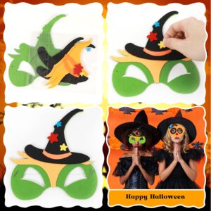 Qyeahkj 16 Packs Halloween Monster Felt Mask Craft for Kids, Monster Foam Craft Crafts for Kids Ages 3-5, 4-8, 8-10, Felt Halloween Craft Mask Kit for Home Party Activity