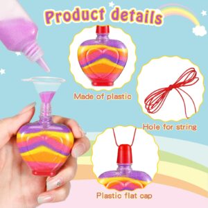 Uiifan 200 Pcs Sand Art Bottle Necklaces Bulk Sand Art Craft Kits for Kids Sand Art Containers for Crafts Supplies Fun Collection Bottles for DIY Art Activity Group with Plastic Funnels