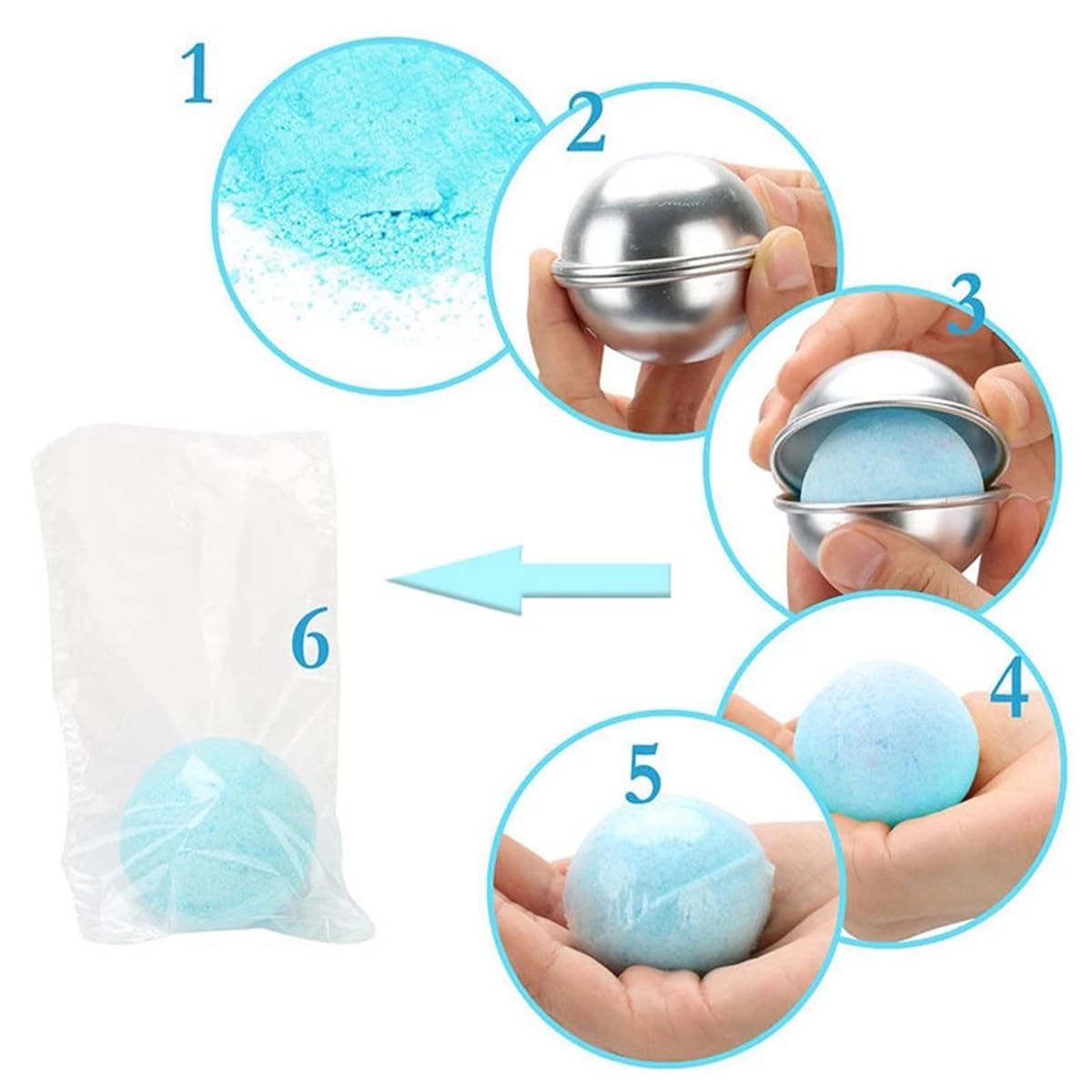 16 Pcs Bath Bomb Mold Kit,8 Sizes DIY Bath Bomb Molds Set Aluminum Alloy Bath Salt Ball Moulds Handmade Crafts Gifts