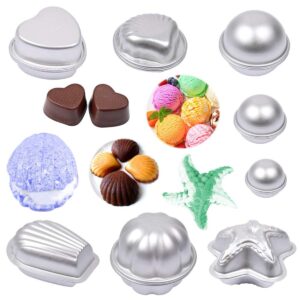 16 Pcs Bath Bomb Mold Kit,8 Sizes DIY Bath Bomb Molds Set Aluminum Alloy Bath Salt Ball Moulds Handmade Crafts Gifts