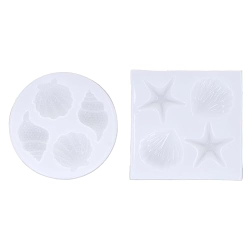 Versatile Silicone Seashell Molds - Mirror Flash & Nonstick DIY Mobile &écor Crafts Kit - Easy Release Seashell Conch Silicone for Art Projects - (5-Pack)-size1