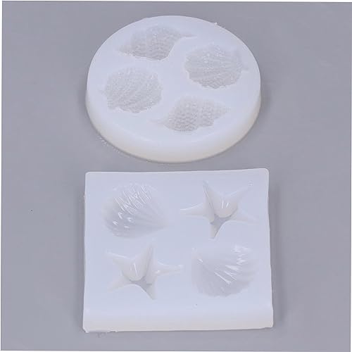 Versatile Silicone Seashell Molds - Mirror Flash & Nonstick DIY Mobile &écor Crafts Kit - Easy Release Seashell Conch Silicone for Art Projects - (5-Pack)-size1