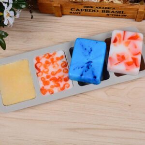 FOMIYES Cookie Stencils Candy Silicone Candle Molds Soap Massage Silicone Fudge Molds Massage Soap 4-Cavity Cake Baking Massage Stick Cake Suite 3D Soap Box